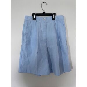 IZOD Club Vintage Blue & White Gingham Pleated Golf Shorts sz 8